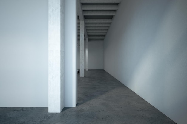 Mur de maquette dans le couloir du loft