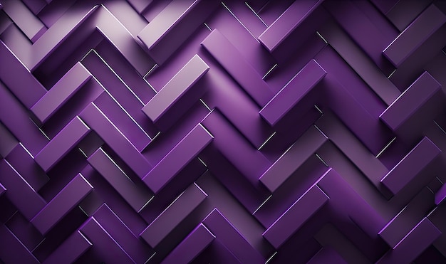 Mur de mosaïque à chevrons violet avec blocs empilés en 3D