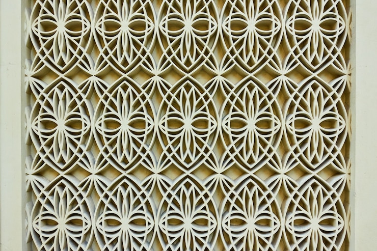 Photo mur avec motif arabe figuré. gros plan sur les détails architecturaux