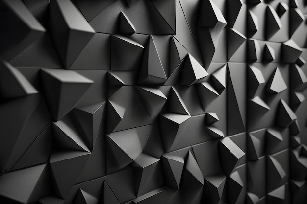 Un mur noir et blanc avec des triangles dessus.