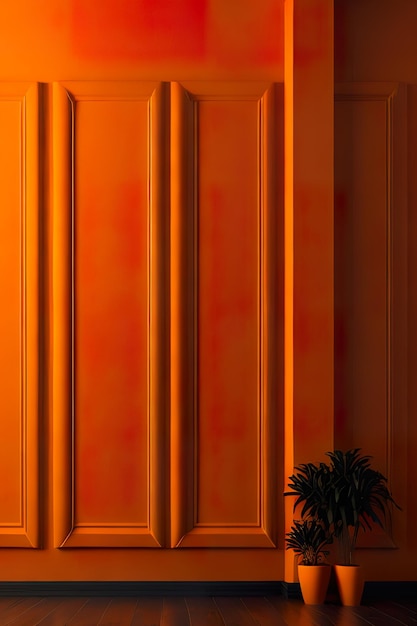 Mur orange avec des détails en arrière-plan