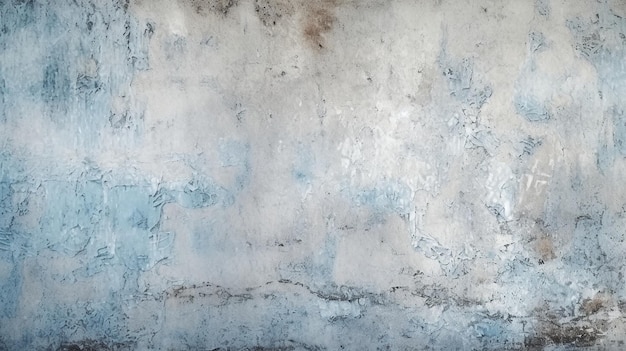 Un mur avec de la peinture bleue et de la peinture blanche.