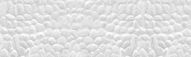Mur de pierre blanchi à la chaux texture panoramique large panorama de pierres peintes en blanc Long fond clair