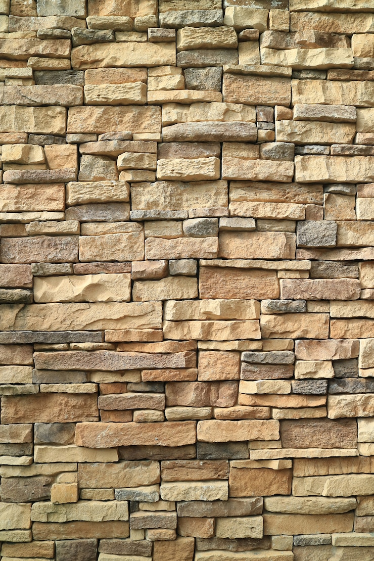 Photo mur de pierre brute brune et grise pour fond de texture