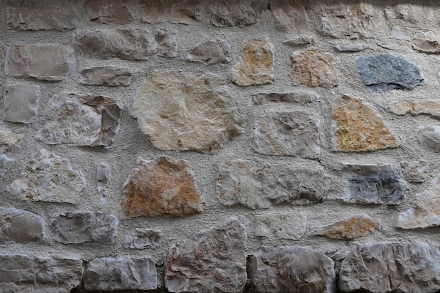 Mur de pierre fond gris de papier peint de pierres horizontales de brique de maison