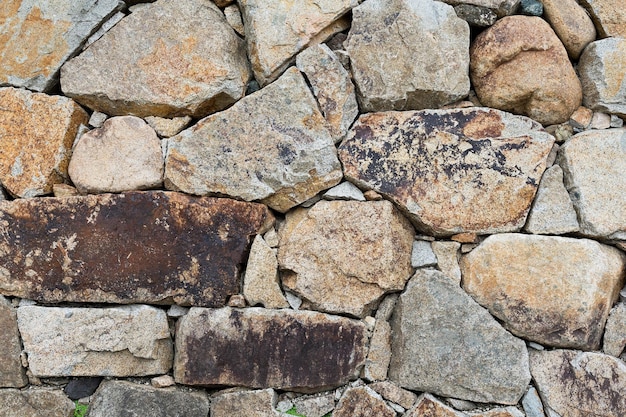 Mur en pierre de roche