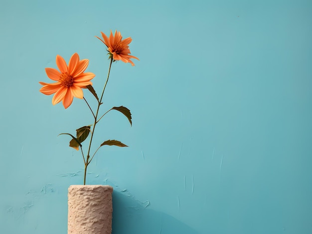 mur plat et une fleur sur le côté