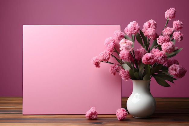 mur plat rose et fleur