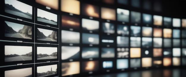 Un mur rempli de différents types d'écrans de télévision