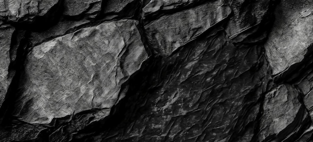 Un mur de roche noire avec une bande blanche.