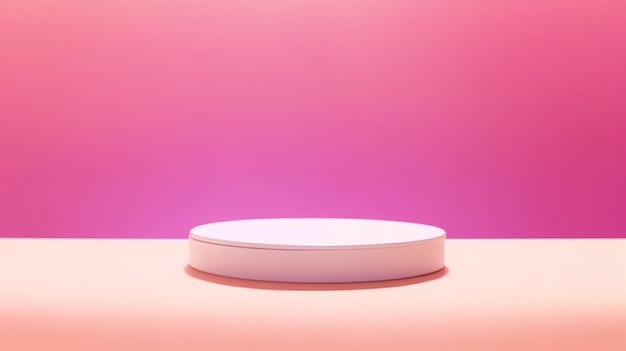 Un mur rose et violet avec un objet rond blanc au milieu.