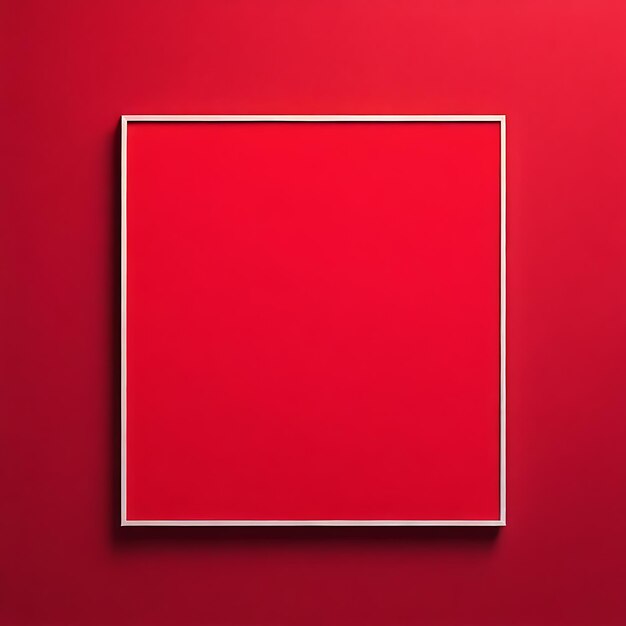 mur rouge avec un cadre blanc