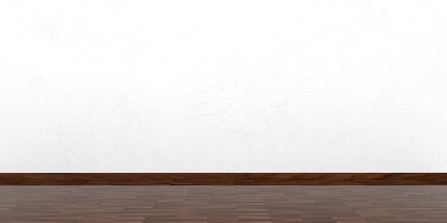 mur de stuc de plancher en bois de rendu 3d