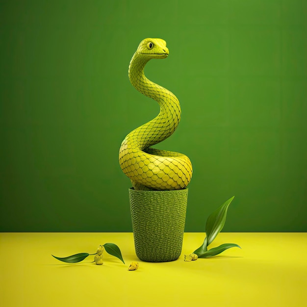 Un mur végétal avec un serpent dessus