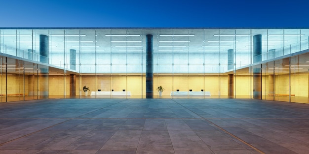 Mur de verre moderne extérieur des bâtiments commerciaux