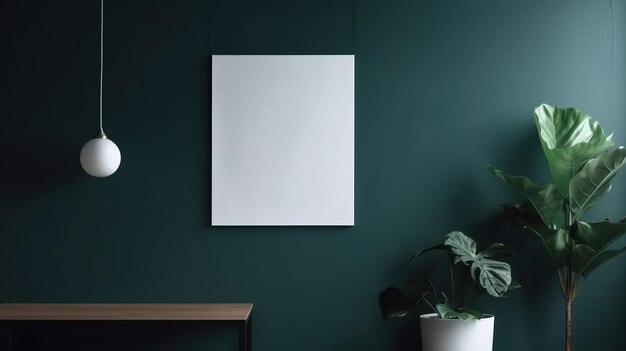 Un mur vert avec un carré blanc dessus qui dit "vert" dessus