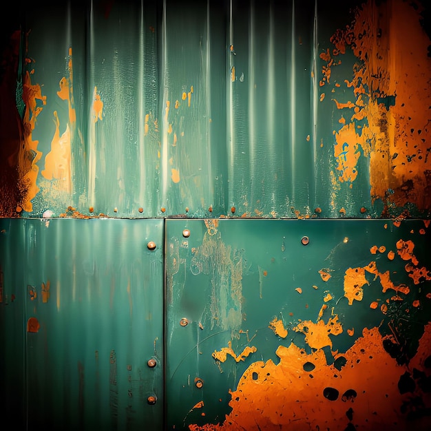 Un mur vert et orange