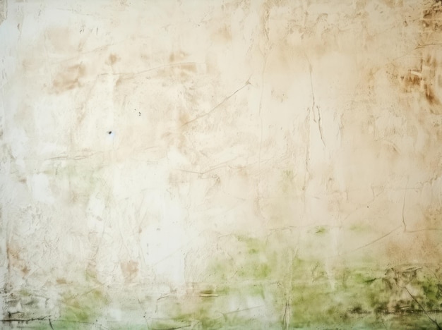 Mur vert avec des rayures et une texture de coups de pinceau à la chaux blanche
