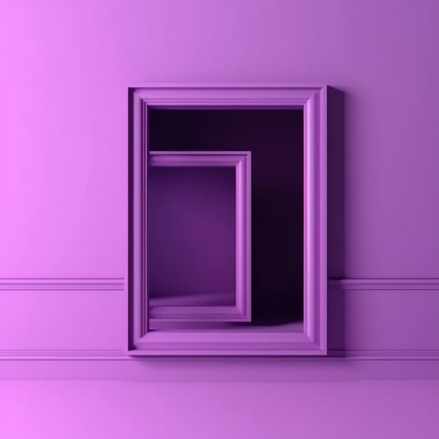 Un mur violet avec une petite ouverture au milieu et une petite ouverture au milieu.