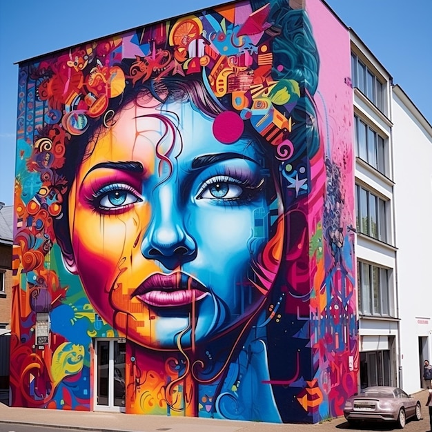 Une murale vibrante à Berlin mettant en valeur l'essence de l'art, de la musique et de l'histoire