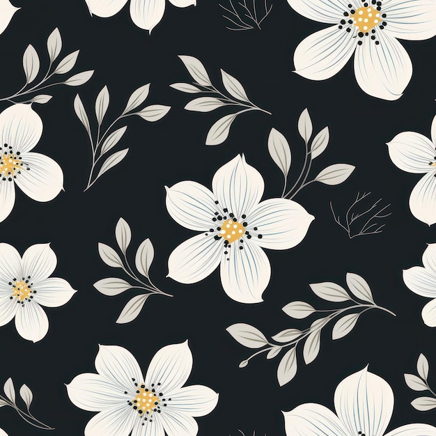 Le murmure fleurit dessin au crayon de motifs florales minimalistes sur divers arrière-plans