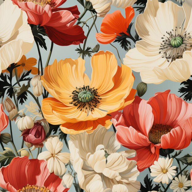 Photo murmures de tapisserie florale de colorfield