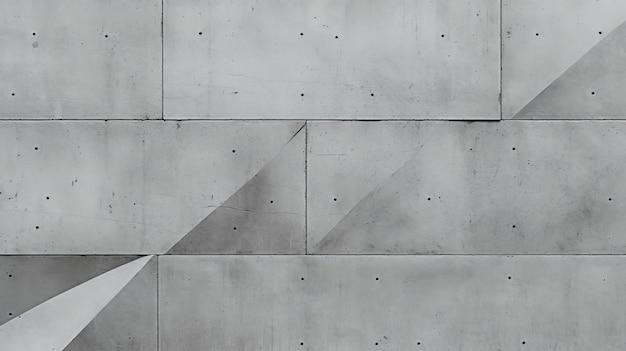 Les murs de béton gris sont disposés avec des briques