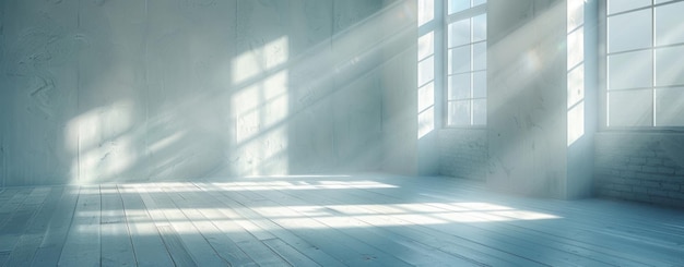 Photo des murs blancs et un sol blanc dans une pièce vide