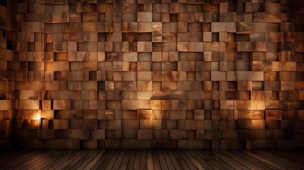 Murs de cubes abstraits en bois