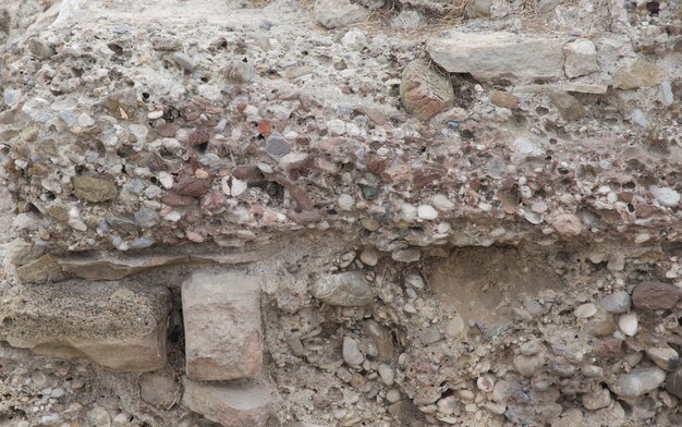 Les murs de pierre de l'ancienne ville de Side Turquie