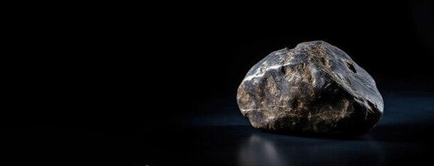 La muscgravite est une pierre géologique naturelle précieuse et rare sur fond noir, discrète et à la mode