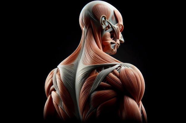 Photo muscles humains anatomie humaine isolée sur fond noir