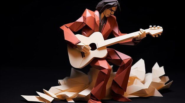 Photo musicien en papier origami