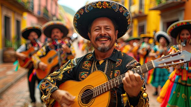 musiciens de rue lors de la célébration du Cinco de Mayo