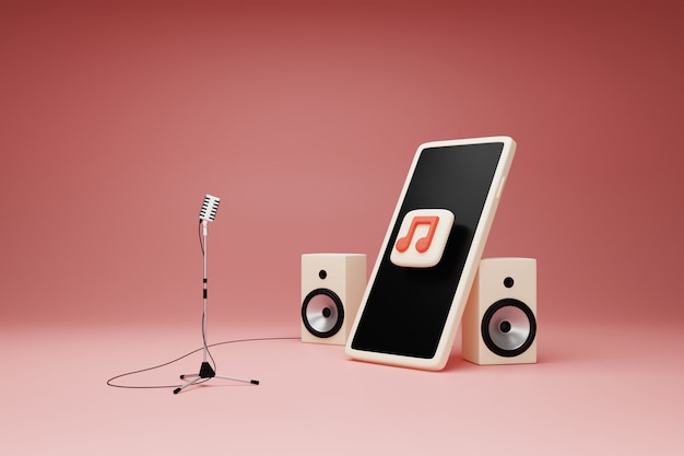 Musique d'application sur le concept de smartphone.