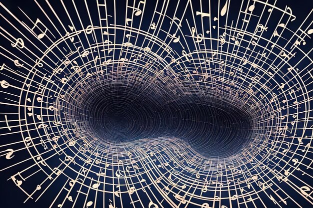 Une musique notes vortex illustration de fond musical abstrait