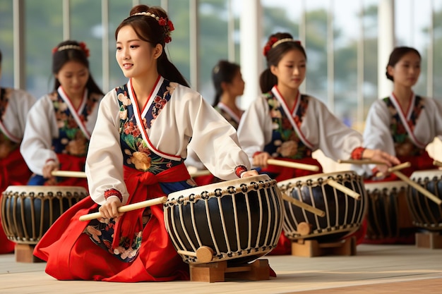 Musique traditionnelle asiatique avec tambour AI générative