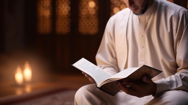 Les musulmans lisent le Coran pendant le Ramadan