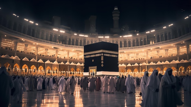 Musulmans qui font le hajj à La Mecque Generative Ai