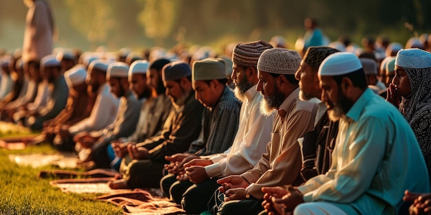 Des musulmans se rassemblent pour les prières du matin spéciales de l'Aïd