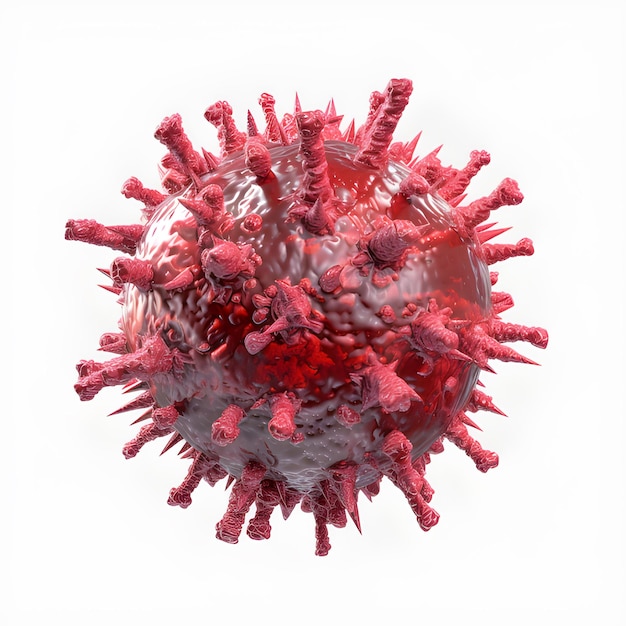 Photo mutation du virus corona isolée sur fond blanc ai générative