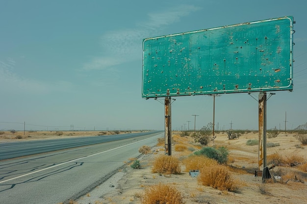 Mystère sur la route du désert l'histoire de l'affiche blanche IA générative