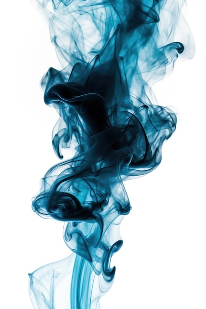 Mystérieuse fumée bleue sur fond transparent IA générative