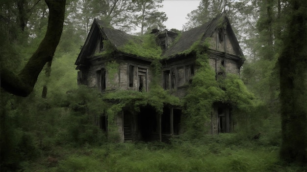 Une mystérieuse maison abandonnée dans la forêt