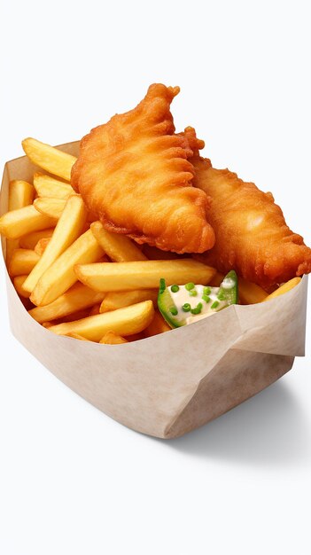 n Chips de poisson Royaume-Uni sur un fond transparent