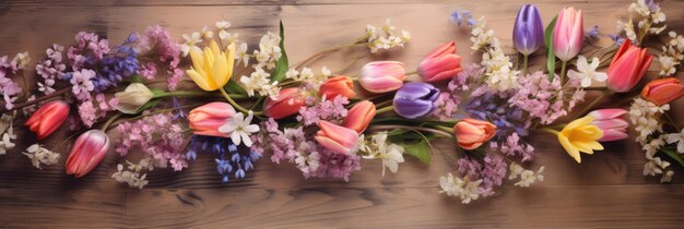 Photo n'oubliez pas les fleurs bleues sur un fond en bois.