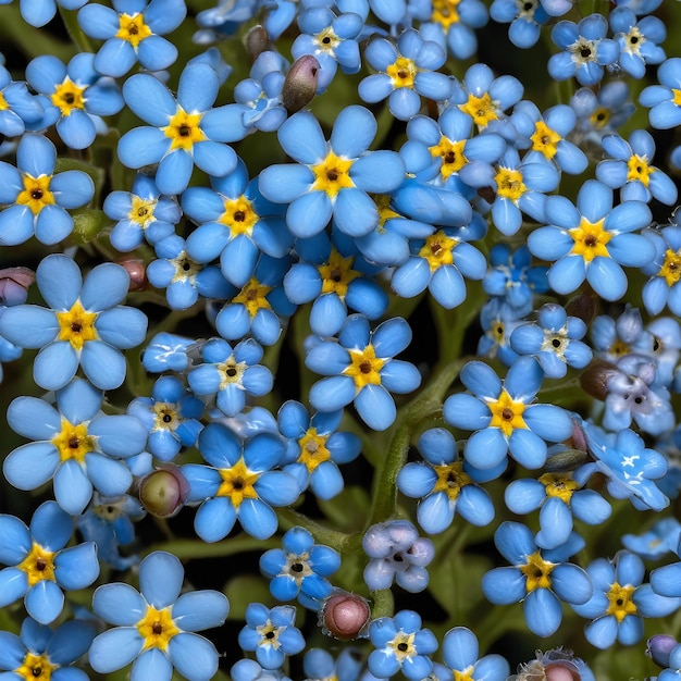 Photo n'oubliez pas myosotis spp hyper réaliste hyper détaillé