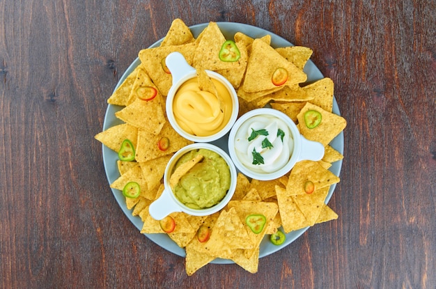 Nachos. Concept de cuisine mexicaine.