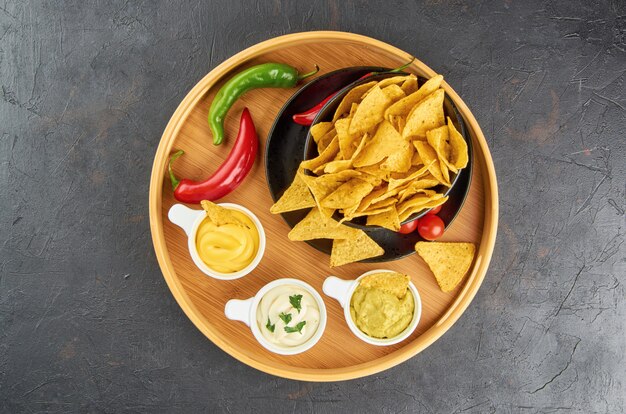 Nachos. Concept de cuisine mexicaine.