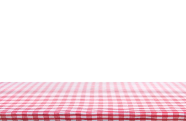 Nappe à carreaux classique rouge sur fond blanc avec espace de copie